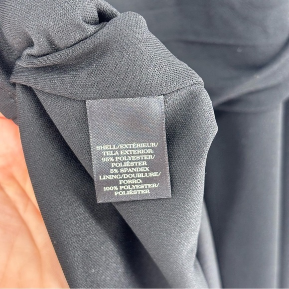 $98 NWT Ann Taylor loft Black Cap Sleeve Cinched Waist knee length Size Large - Picture 7 of 11
